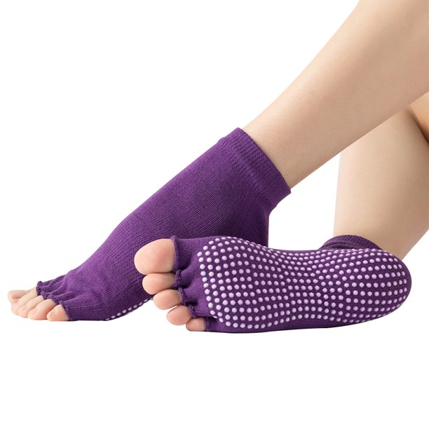 Calcetines de yoga para pilates con empuñaduras para mujer, antidesliz –