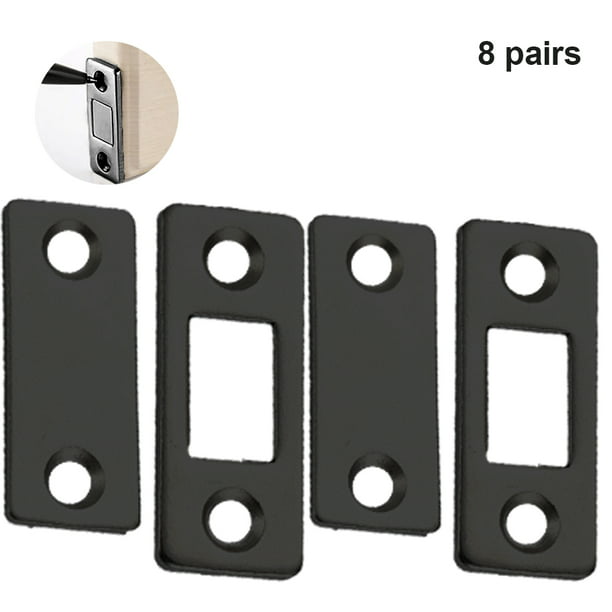 4 imanes magnéticos para puerta de gabinete de acero inoxidable con fuerte  imán para cocina, baño, armario, armario, puerta, cajón, color plateado