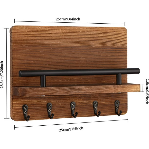 Porta llaves de madera hecho a mano, caja de llaves de montaje en pared,  colgante de