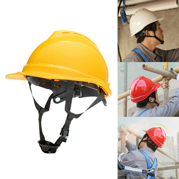 Casco de Seguridad con Trinquete para El Trabajo, en Casco General para  Trabajar Mientras Se Escala Y Se Monta - Amarillo Sunnimix Sombrero de  seguridad para trabajadores