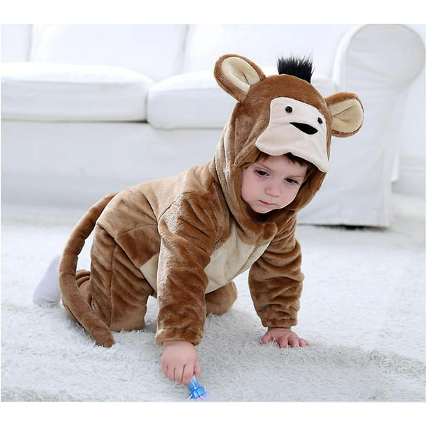 Disfraz de dinosaurio para niños pequeños Disfraz de animal mono con  capucha para niños Halloween - Mono 0-3 meses Kuyhfg Sin marca