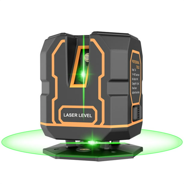 Nivel láser 360 autonivelante de luz verde herramienta de nivel láser de  montaje en pared Soporte de base de 100 pies de nivel láser receptor de