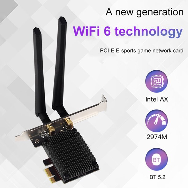 Tarjeta De Red Inalámbrica Tarjeta de red WiFi de 1300Mbps Antena externa  2.4GHz 5GHz Banda dual para PC portátil Likrtyny Para estrenar