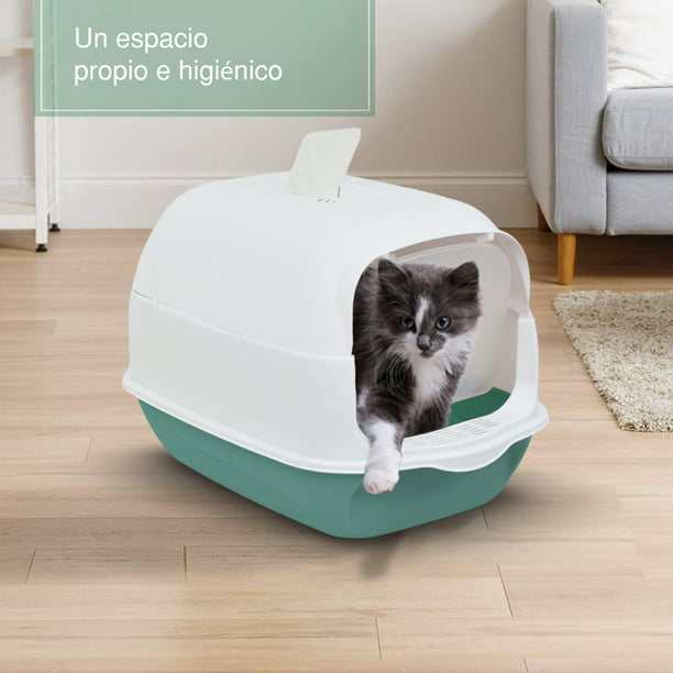 Arenero Para Gato Con Pala Diseño Gato Semicerrado Original PORTAL DEL  HOGAR