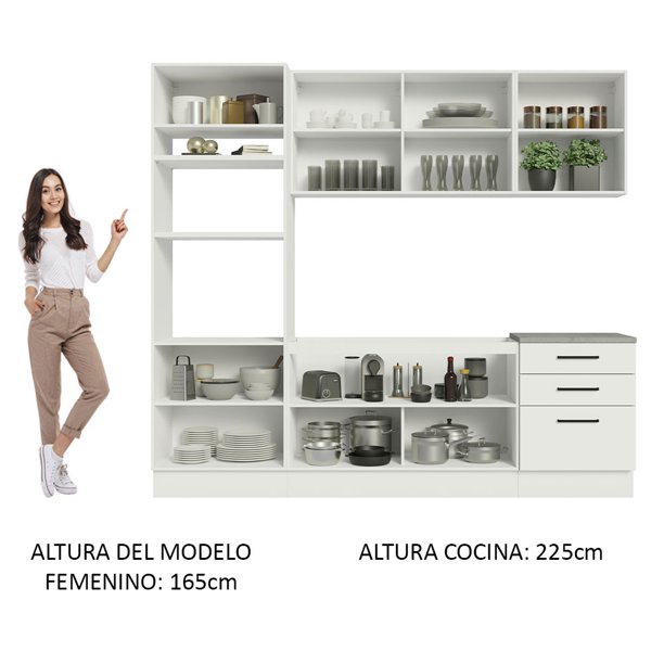 Ripley - MUEBLE DE COCINA MADESA AGATA CON LAVADERO 180 CM