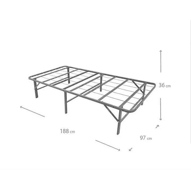 Base Plegable De Acero Negro Para Cama Individual Diecsa Diecsa 3020