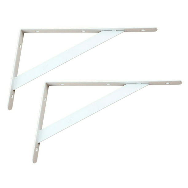 2 piezas de soportes para estantes de pared, soporte para estantería, soporte  para estante de almacenamiento de acero inoxidable 14 pulgadas Zulema Soporte  de estante de pared de metal
