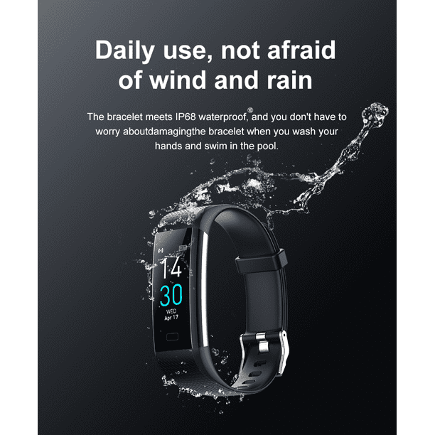 Rastreador de actividad fisica Reloj de actividad fisica sin Bluetooth Sin aplicacion No se requiere telefono Reloj podometro a prueba de agua con pasos Calorias Contador de sueno Negro Walmart en