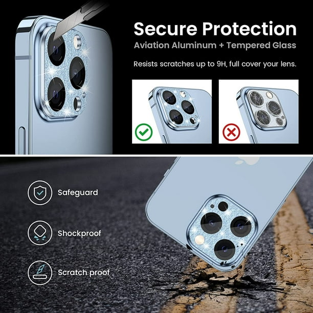 Protector camara iPhone 13 / iPhone 13 Mini. Funda protectora de lente de  cámara de vidrio templado