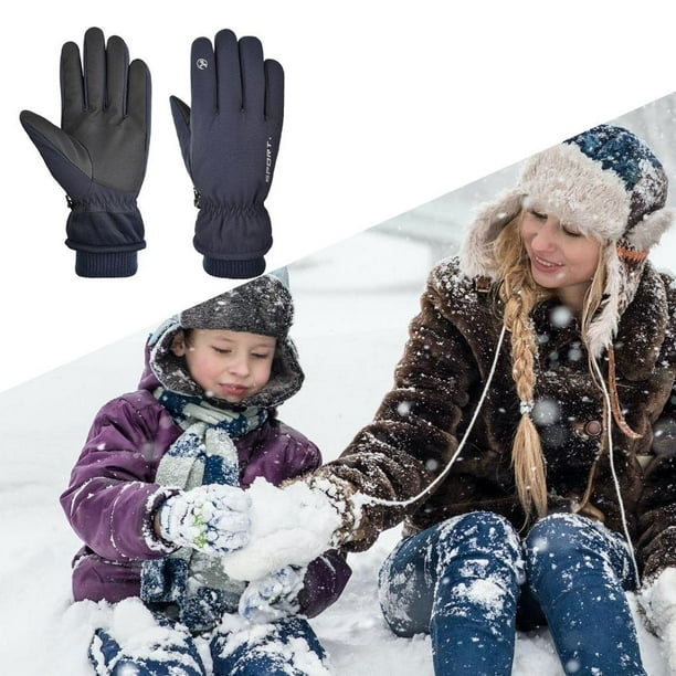  Guantes de ciclismo de invierno para hombres y mujeres, con  dedo completo, térmicos, cálidos, impermeables, resistentes al viento,  antideslizantes, para esquí y deportes de nieve (color negro, tamaño: XL) :  Ropa