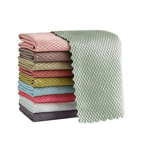 Paquete De 150 Paños De Microfibra TEAWOO 12x12 Pulgadas - Absorbentes, Reutilizables, Sin Pelusa, 5 Colores Surtidos