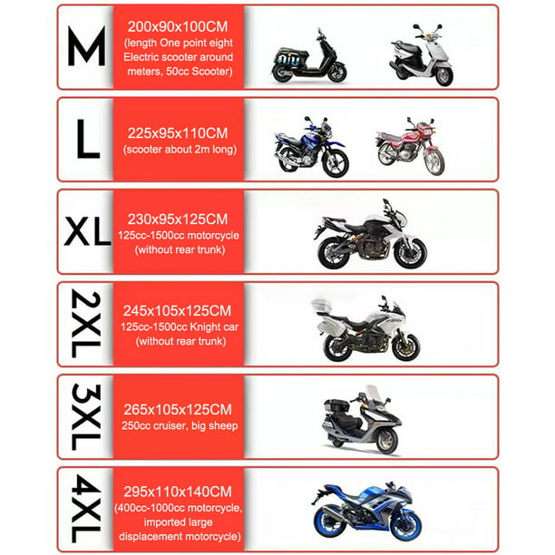 Funda para motocicleta, XXL impermeable para exteriores, protección para  todas las estaciones, funda de vehículo para motocicletas