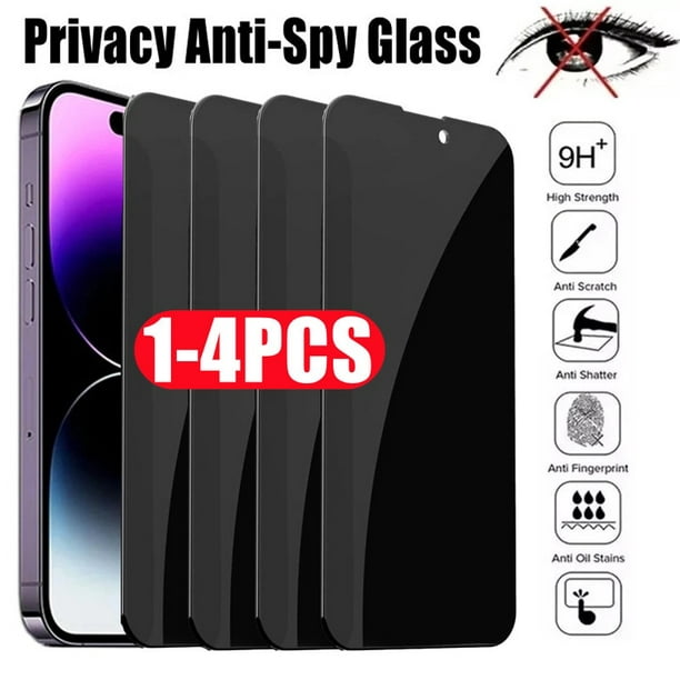 Protector de pantalla para iPhone 15 Pro Max: Paquete de 2 protectores de  pantalla de privacidad Protector de vidrio templado anti espía Protectores