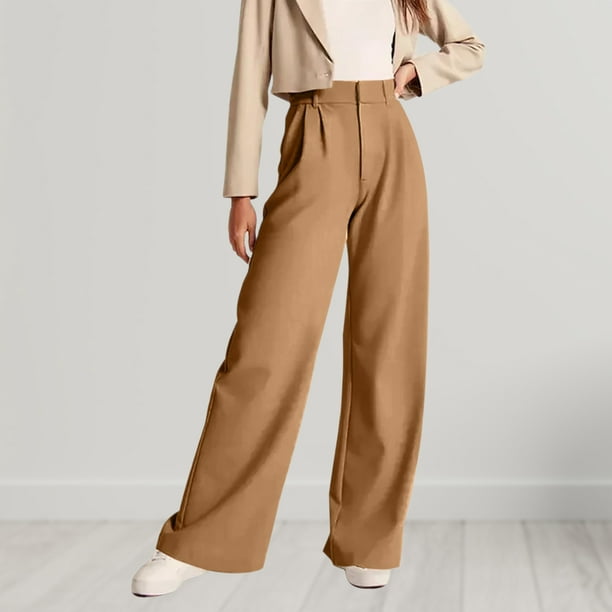 Pantalones Pantalones elegantes para mujer Pantalones casuales de verano  Bolsillos Traje de trabajo Ygjytge Caqui T XL para Mujer