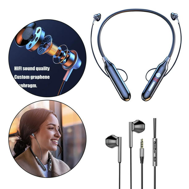 Auriculares inalámbricos Bluetooth con banda para el cuello con extra Con  línea de auriculares Baoblaze Auriculares deportivos