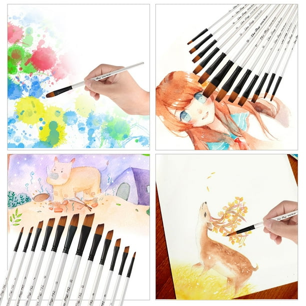 Kit Pinceles Para Pintura Profesional Acuarelas Dibujo Arte