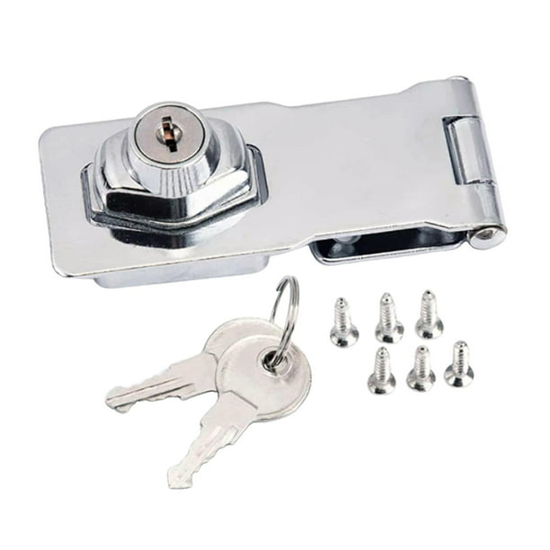 2 cerraduras de cerrojo con llave de 3 pulgadas, perilla giratoria de 3  pulgadas, cerrojo de bloqueo con llave, cierres de cerrojo de seguridad de