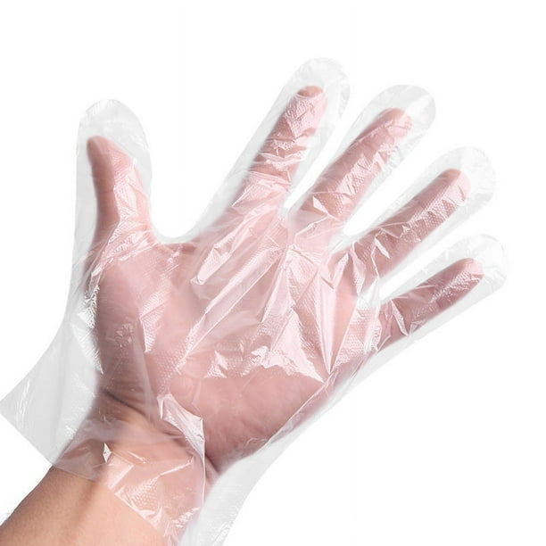  Paquete de 100 guantes desechables de vinilo rosa, sin látex y  sin energía, guantes de examen de grado alimenticio para limpieza,  preparación de alimentos, uso en cocina, talla S : Salud