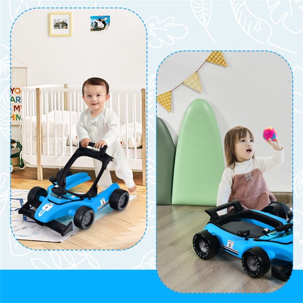 Andador 4 en 1 para Niños Andador Actividad de Empuje Plegable con Altura y  Velocidad Regulables Carillón con Luces Volante - Costway