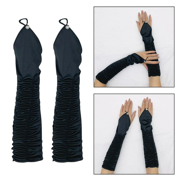 Solid Long Fingerless Gloves  Guantes elegantes, Guantes largos, Guantes