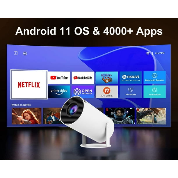 Proyector Portatil WiFi 5G Bluetooth 5.0, Salange Hy300 Smart Proyector  Android 11, 8500 Lúmenes Proyector LED 4K 1080P Full HD Soporte (Enchufe de  la UE) JM proyector