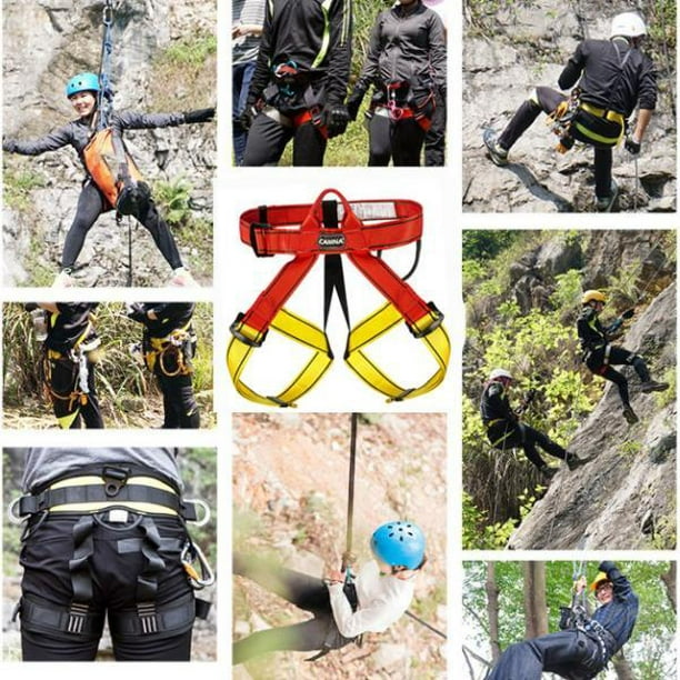 2x Cinturón de protección contra caídas tallado en árbol para hombre para  mujer, arnés de rapeo con equipo de escalada en roca-medio cuerpo, 4  shamjiam arnés de escalada en roca