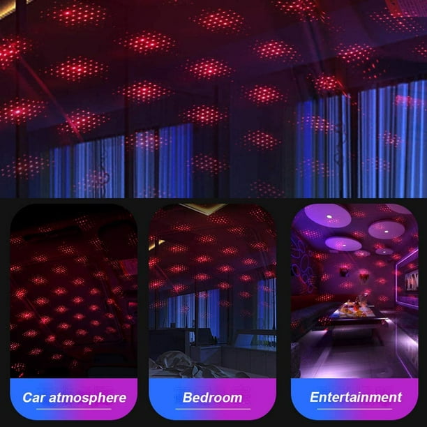 Proyector De Estrellas De Luz Nocturna Usb, Luces De Techo Interiores De  Auto