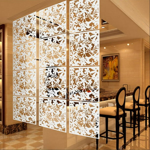 Separadores de ambientes colgantes de plástico de madera, patrones modernos  de flores, separación de habitación, panel de pared de privacidad desde el
