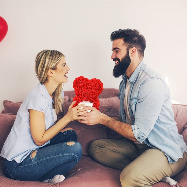 Regalos únicos, oso rosa, oso de peluche rosa en una caja de regalo, regalo  de cumpleaños para mujeres, regalos para mamá, caja de regalo totalmente  montada (rojo) Zhivalor YZY795