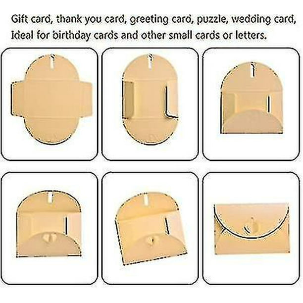 Mini sobres para tarjetas de regalo 100 sobres de papel Kraft, sobres para  tarjetas de regalo, sobres con cierre de corazón (610 cm Aespa kaili  Sencillez