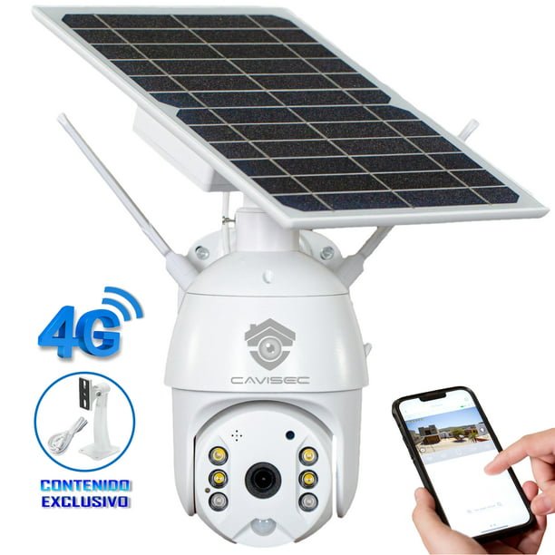 Camara de seguridad solar 4G Cavisec Inalambrica sin Wifi sin Electricidad  HD Vision nocturna Cavisec Solar 4G