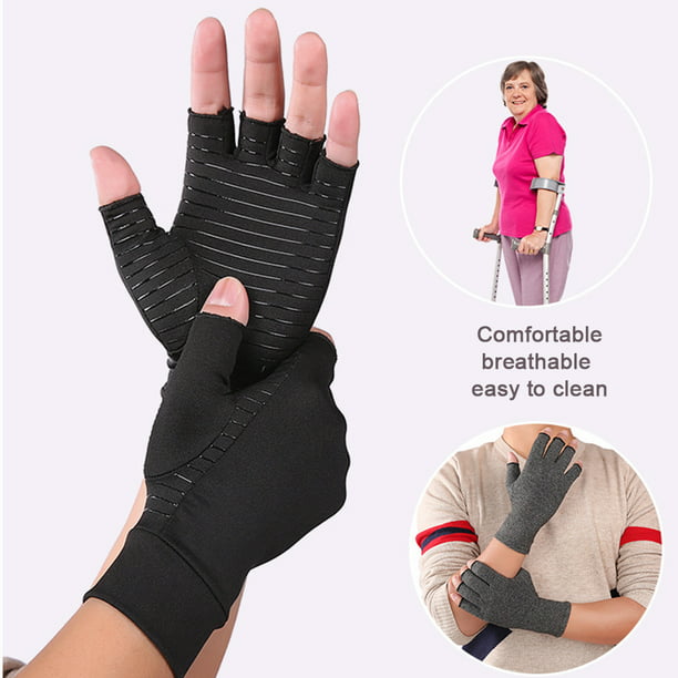 Par de guantes de compresión en algodón y elastano