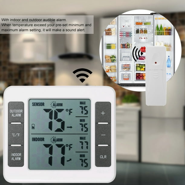 Termómetro Inalámbrico Digital Interior/Exterior o para Refrigerador
