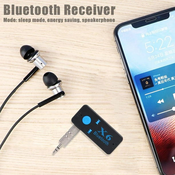 Receptor X6 Bluetooth 5,0 3,5mm AUX Audio estéreo para coche música con  micrófono adaptador inalámbrico manos libres compatible con tarjeta TF :  Precio Guatemala