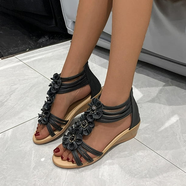 Zapatillas de verano para mujer, zapatos informales para mujer, cuñas informales romanas, sandalias Wmkox8yii sa4921 | Walmart en