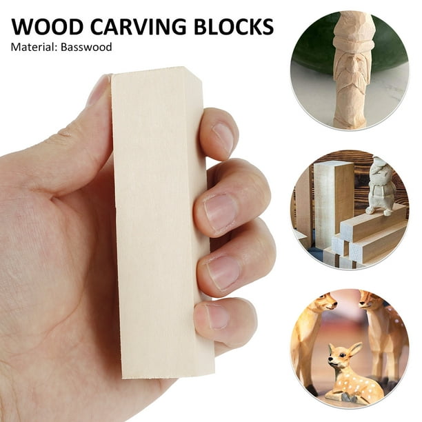 Juego de 8 bloques grandes de madera para tallar/tallar tilo, 1-1/2 x  1-1/2 x 6