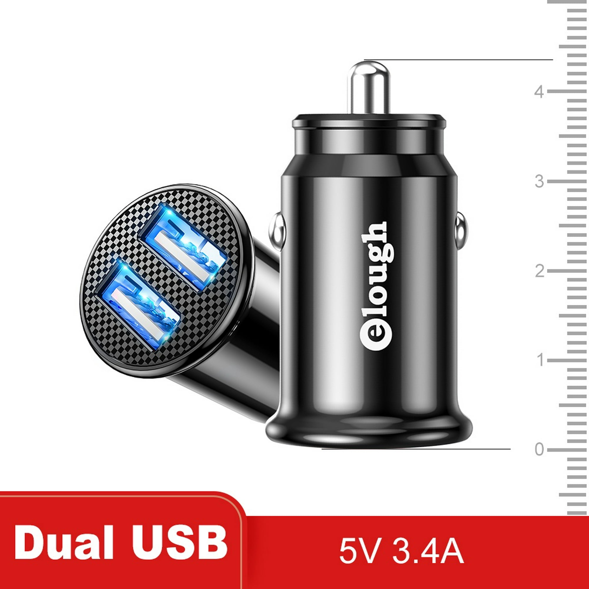 Cargador de coche USB-C, adaptador de cargador de coche USB tipo C de 3.4A  y cables de cable de carga rápida, cargador Carro encendedor para Samsung