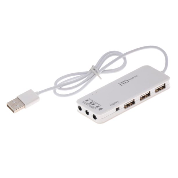 Adaptador Tarjeta de Sonido Externa USB 2.0 7.1 con Panel Volumen