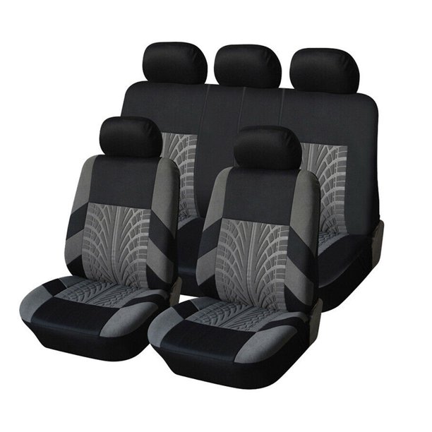 Juego completo fundas de asiento de coche de piel sintética con malla  ventilada de ajuste universal, compatible con bolsa de aire y con 3  cremalleras