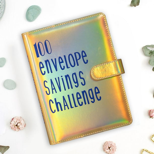 100 sobres de ahorro de dinero, libro de cuero resistente para  ahorro de dinero, manera fácil y divertida para ahorrar dinero de 100 días,  carpeta de presupuesto, planificador de presupuestos y