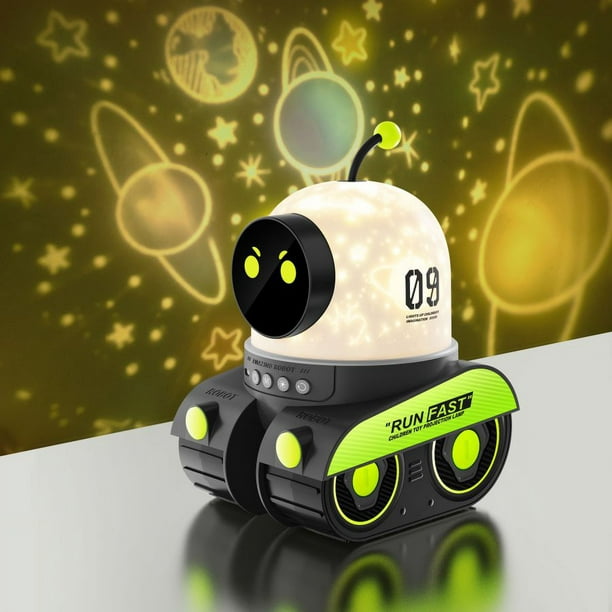 Proyector Robot de luz nocturna con altavoz BT, lámpara LED giratoria de  cielo estrellado del universo recargable, Estrella intermitente colorida,  regalo para niños y bebés