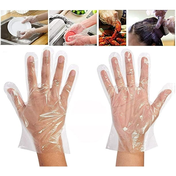 100 piezas de guantes de plástico desechables - Guantes de preparación de  alimentos Guantes desechab oso de fresa Hogar