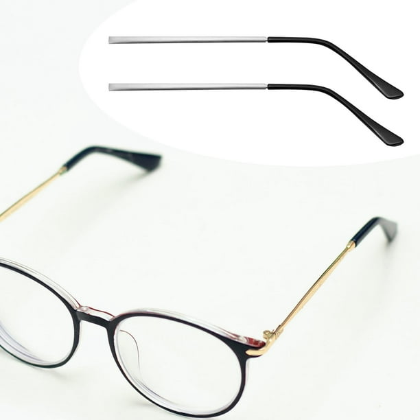 1 par de patillas de repuesto para patillas de gafas, marco de metal de  repuesto para brazos, color negro