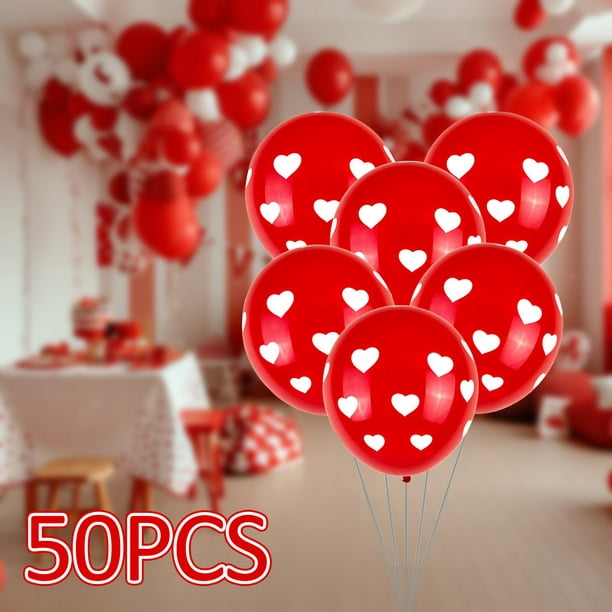 50 globos pequeños de 5 pulgadas en forma de corazón, decoración