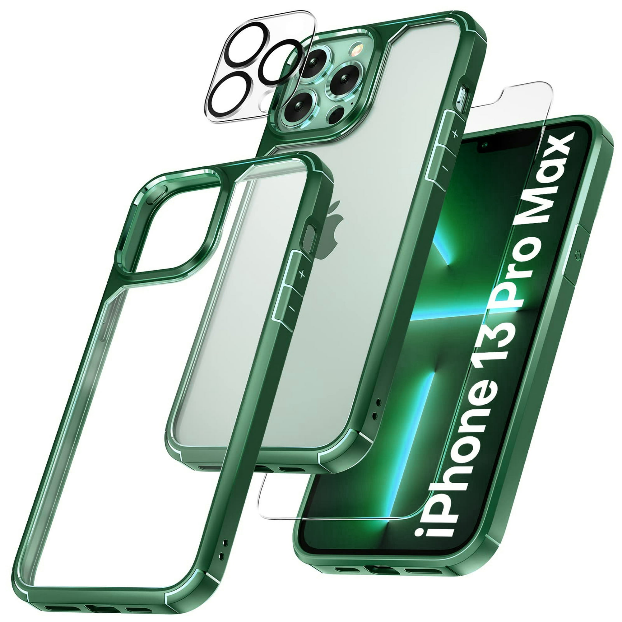 Funda transparente 3 en 1 diseñada para iPhone 13 Pro Max con protector de  pantalla [2 unidades] + protector de lente de cámara [2 unidades], cubierta
