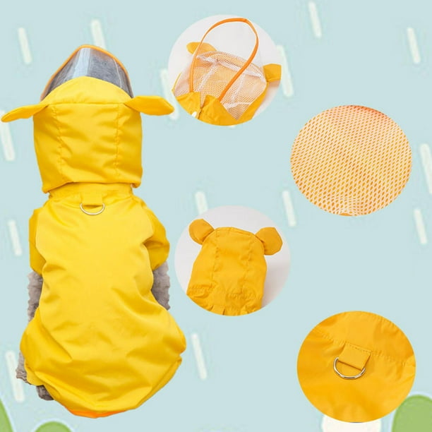 Maigllra Chubasquero impermeable para mascotas, poncho para perros pequeños  y medianos, estampado de dibujos animados, capa con capucha para perros