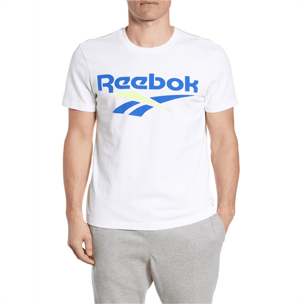 Reebok Camiseta con logotipo grande para hombre