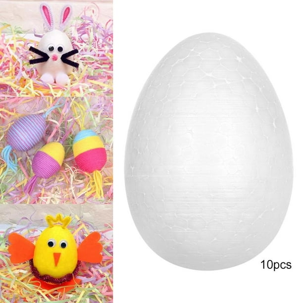  Huevos falsos de plástico para huevos de Pascua, accesorios de  huevos de simulación, cesta de huevos de plástico de Pascua, huevos de  gallina realistas para regalos de Pascua, pintura (amarillo) 