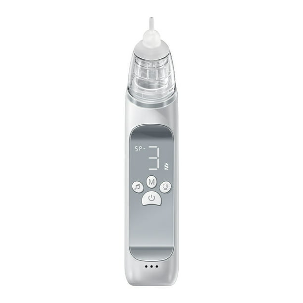 Aspirador nasal para bebé, ventosa de nariz para bebé, removedor de mocos  con 3 niveles de succión, 2 puntas y función calmante ligera, recargable