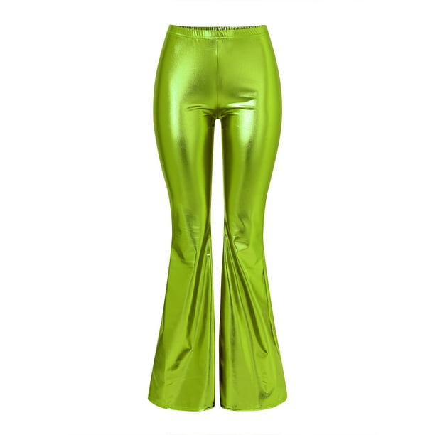Gibobby pantalones anchos mujer Pantalones acampanados de mujer en varios  colores Micro Slim (Verde, Gibobby